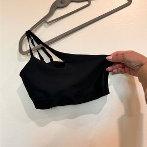 Alo one shoulder sports bra size small color black